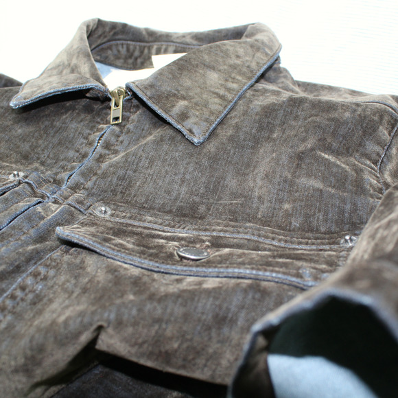 NEW 14 Universal Thread Jumpsuit Olive Zip Stretch Velvety Flocked Denim Stretch - Picture 16 of 16